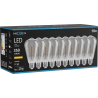 Mexen Vintis 10x Ampoule à filament spirale LED E27, ST64, 6W, Chaude - 2200K, 350 lm, fumée - L162-E27-0622-70x10