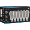 Mexen Vintis 6x Ampoule filament spirale LED E27, ST64, 6W, Chaude - 2700K, 510 lm, fumé - L162-E27-0627-70x06