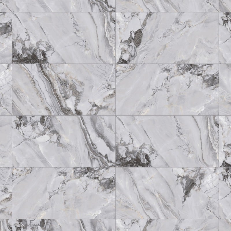 Mexen Limos Grey grès émaillé rectifié G1, carreau sol-mur 120 x 60 cm, brillant - TL127-120-060-01