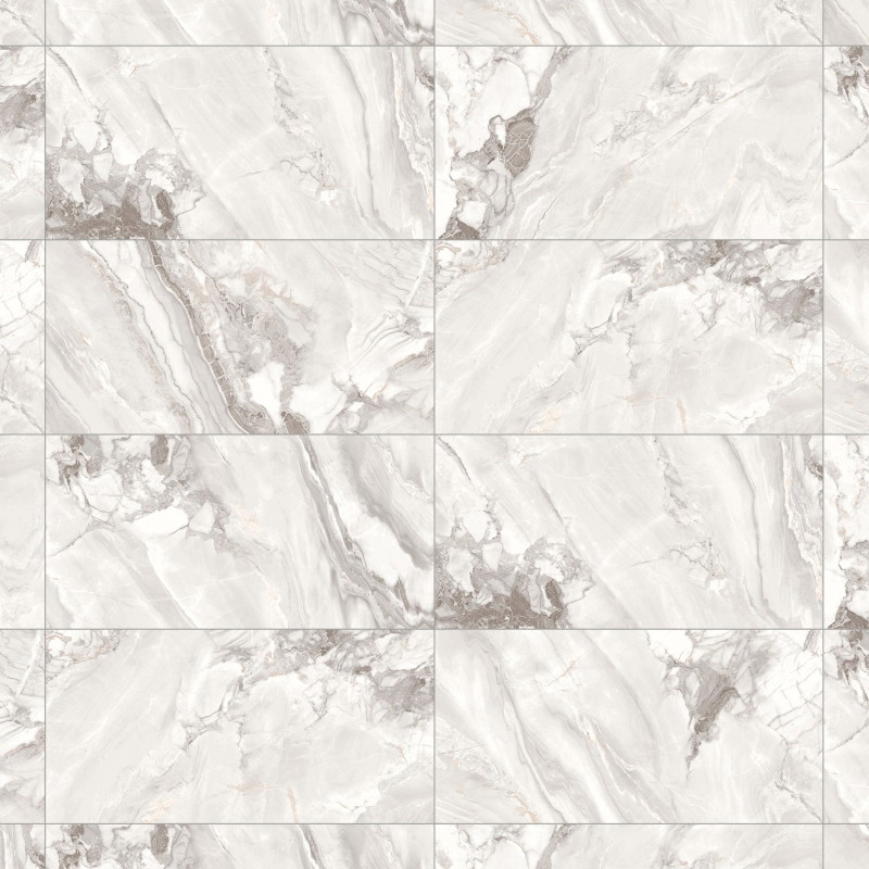 Mexen Limos Gres blanc émaillé rectifié G1, carreau sol-mur 120 x 60 cm, brillant - TL127-120-060-03