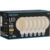 Mexen Vintis 6x Ampoule filament LED E27, G125, 6W, Chaude - 2700K, 600 lm, ambre - L158-E27-0627-50x06