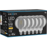 Mexen Vintis 6x Ampoule filament LED E27, G125, 6W, Chaude - 2700K, 510 lm, fumée - L158-E27-0627-70x06