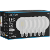 Mexen Vintis 6x Ampoule filament LED E27, G125, 6W, Neutre - 4000K, 720 lm, transparent - L158-E27-0640-00x06