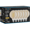 Mexen Vintis 6x Ampoule filament LED E27, G125, 8W, Chaude - 2200K, 750 lm, ambre - L158-E27-0822-50x06