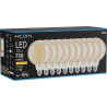 Mexen Vintis 10x Ampoule filament LED E27, G125, 8W, Chaude - 2200K, 750 lm, ambre - L158-E27-0822-50x10