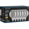 Mexen Vintis 6x Ampoule à filament LED E27, G125, 8W, Chaude - 2700K, 680 lm, smoke - L158-E27-0827-70x06