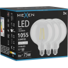 Mexen Vintis 3x Ampoule filament LED E27, G125, 8W, Neutre - 4000K, 1055 lm, clair - L158-E27-0840-00x03