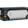 Mexen Vintis 10x Ampoule filament LED E27, G125, 10W, Chaud - 2700K, 1320 lm, transparent - L158-E27-1027-00x10