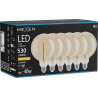Mexen Vintis 6x Ampoule filament spirale LED E27, G125, 6W, Chaude - 2200K, 530 lm, ambre - L168-E27-0622-50x06