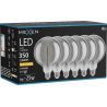 Mexen Vintis 6x Ampoule filament spirale LED E27, G125, 6W, Chaude - 2200K, 350 lm, fumée - L168-E27-0622-70x06