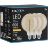 Mexen Vintis 3x Ampoule filament spirale LED E27, G125, 8W, Chaude - 2200K, 600 lm, ambre - L168-E27-0822-50x03