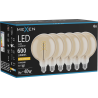 Mexen Vintis 6x Ampoule LED à filament spirale E27, G125, 8W, Chaude - 2200K, 600 lm, ambre - L168-E27-0822-50x06