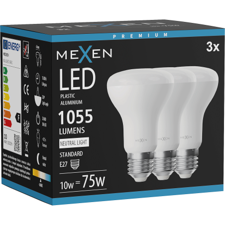 Mexen Nova 3x Ampoule LED E27, R63, 10W, Neutre - 4000K, 1055 lm - L104-E27-1040-01x03