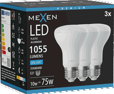 Mexen Nova 3x Ampoule LED E27, R63, 10W, Froide - 6500K, 1055 lm - L104-E27-1065-01x03
