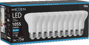 Mexen Nova 10x Ampoule LED E27, R63, 10W, Froid - 6500K, 1055 lm - L104-E27-1065-01x10