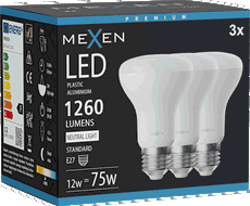 Mexen Nova 3x Ampoule LED E27, R63, 12W, Neutre - 4000K, 1260 lm - L104-E27-1240-01x03