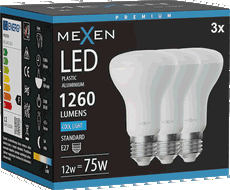 Mexen Nova 3x Ampoule LED E27, R63, 12W, Froid - 6500K, 1260 lm - L104-E27-1265-01x03