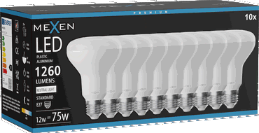 Mexen Nova 10x Ampoule LED E27, R80, 12W, Neutre - 4000K, 1260 lm - L105-E27-1240-01x10