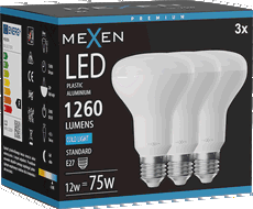 Mexen Nova 3x Ampoule LED E27, R80, 12W, Froid - 6500K, 1260 lm - L105-E27-1265-01x03