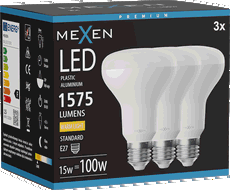 Mexen Nova 3x Ampoule LED E27, R80, 15W, Chaude - 3000K, 1575 lm - L105-E27-1530-01x03