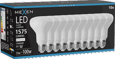 Mexen Nova 10x Ampoule LED E27, R80, 15W, Neutre - 4000K, 1575 lm - L105-E27-1540-01x10