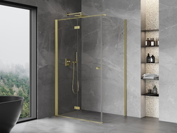 Mexen Mist-F cabine de douche pliante gauche 80 x 90 cm, transparent, or brossé - 8A6T-080-090-55-00-L