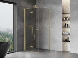 Mexen Mist-F cabine de douche pliante gauche 110 x 110 cm, transparent, or brossé - 8A6T-110-110-55-00-L