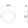 Mexen LDRR panneau de plafond LED encastré fi 12 cm, 6W, Froid - 6500K, 450 lm, noir - L210-012-0665-70