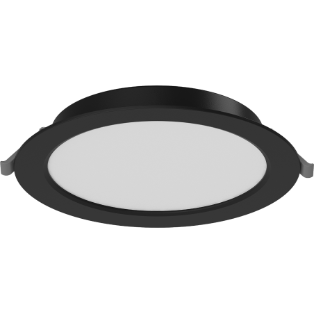 Mexen LDRR panneau de plafond encastré LED downlight, diamètre 17 cm, 12W, Neutre - 4000K, 900 lm, noir - L210-017-1240-70