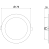 Mexen LDRR panneau de plafond encastré LED downlight, diamètre 17 cm, 12W, Neutre - 4000K, 900 lm, noir - L210-017-1240-70