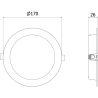 Mexen LDRR plafonnier LED encastrable downlight, diamètre 17 cm, 12W, Froid - 6500K, 960 lm, noir - L210-017-1265-70