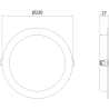 Mexen LDRR plafonnier encastré downlight LED diamètre 22 cm, 18W, Neutre - 4000K, 1440 lm, noir - L210-022-1840-70