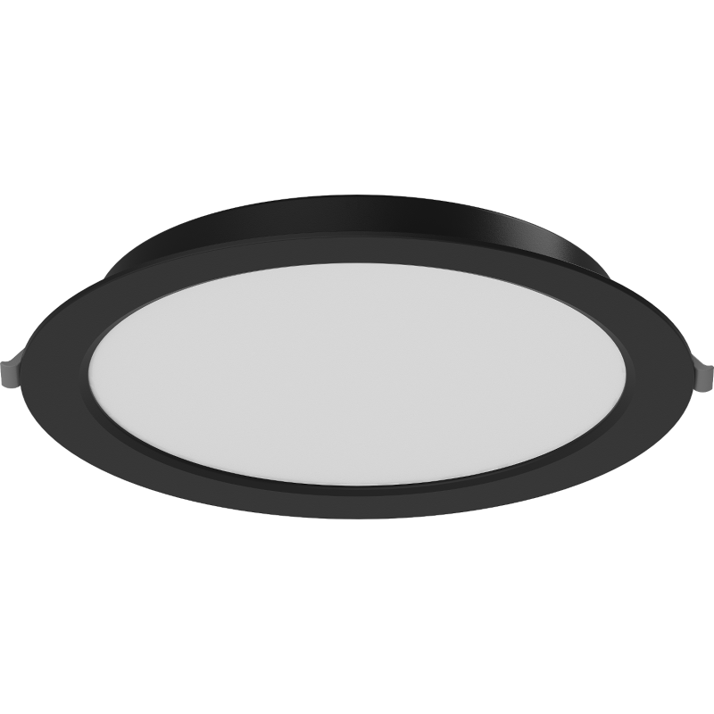 Mexen LDRR panneau de plafond encastré LED Downlight, diamètre 22 cm, 18W, Froid - 6500K, 1440 lm, noir - L210-022-1865-70