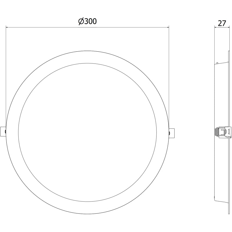 Mexen LDRR panneau de plafond encastré LED downlight ø 30 cm, 24W, Neutre - 4000K, 2640 lm, blanc - L210-030-2440-20
