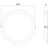 Mexen LDRR panneau de plafond downlight LED encastré fi 30 cm, 24W, Froid - 6500K, 1920 lm, noir - L210-030-2465-70