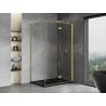 Mexen Mist-F cabine de douche pliante droite 80 x 75 cm, transparente, or brossé - 8A6T-080-075-55-00-P