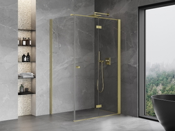 Mexen Mist-F cabine de douche pliante droite 95 x 75 cm, transparent, or brossé - 8A6T-095-075-55-00-P