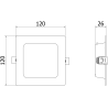 Mexen LDRR panneau de plafond encastré downlight LED 12 x 12 cm, 6W, Neutre - 4000K, 600 lm, blanc - L211-012-0640-20