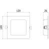 Mexen LDRR panneau de plafond encastré downlight LED 12 x 12 cm, 6W, Froid - 6500K, 600 lm, blanc - L211-012-0665-20