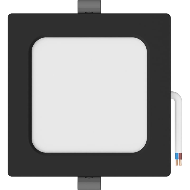 Mexen LDRR panneau de plafond encastré downlight LED 12 x 12 cm, 6W, Froid - 6500K, 600 lm, noir - L211-012-0665-70