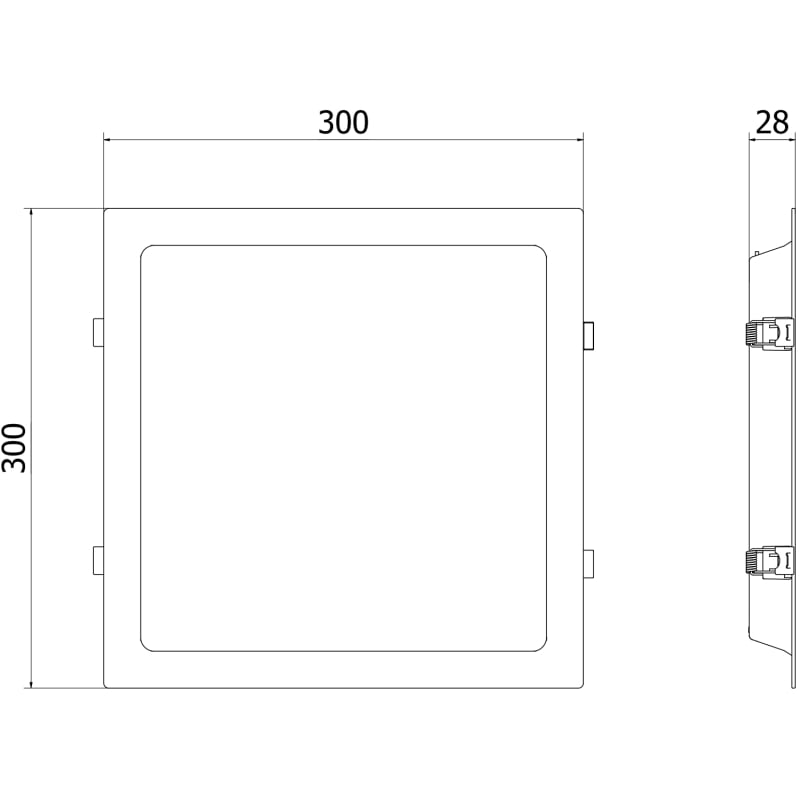Mexen LDRR panneau de plafond downlight LED encastré 30 x 30 cm, 24W, Froid - 6500K, 2640 lm, blanc - L211-030-2465-20