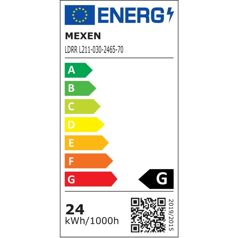 Mexen LDRR panneau de plafond downlight LED encastré 30 x 30 cm, 24W, Froid - 6500K, 1920 lm, noir - L211-030-2465-70