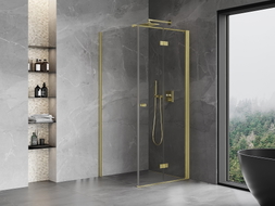 Mexen Mist-F cabine de douche pliante droite 120 x 120 cm, transparente, or brossé - 8A6T-120-120-55-00-P