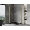 Mexen Mist-F Duo cabine de douche pliante gauche 90 x 70 cm, transparent, or brossé - 8A6-090L-070P-55-00