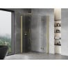 Mexen Mist-F Duo cabine de douche pliable gauche 95 x 90 cm, transparent, or brossé - 8A6-095L-090P-55-00