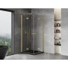 Mexen Mist-F Duo cabine de douche pliante 90 x 90 cm, transparente, or brossé - 8A6-090L-090P-55-00