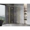 Mexen Mist-F Duo cabine de douche pliante 110 x 110 cm, transparent, or brossé - 8A6-110L-110P-55-00