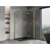Mexen Mist-F Duo cabine de douche pliante droite 70 x 100 cm, transparent, or brossé - 8A6-070L-100P-55-00
