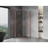 Mexen Mist-F Duo cabine de douche pliante 70 x 70 cm, transparent, cuivre brossé - 8A6-070L-070P-65-00