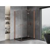 Mexen Mist-F Duo cabine de douche pliante droite 110 x 120 cm, transparent, cuivre brossé - 8A6-110L-120P-65-00